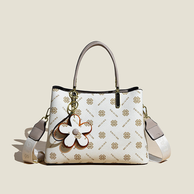 Spring Fashion Tote Bag With Flower Pendant Shoulder Bag For Women