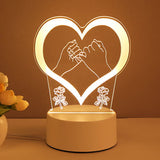Valentines Day Gift 3D Acrylic Lamp USB LED Night Light Home Decorations
