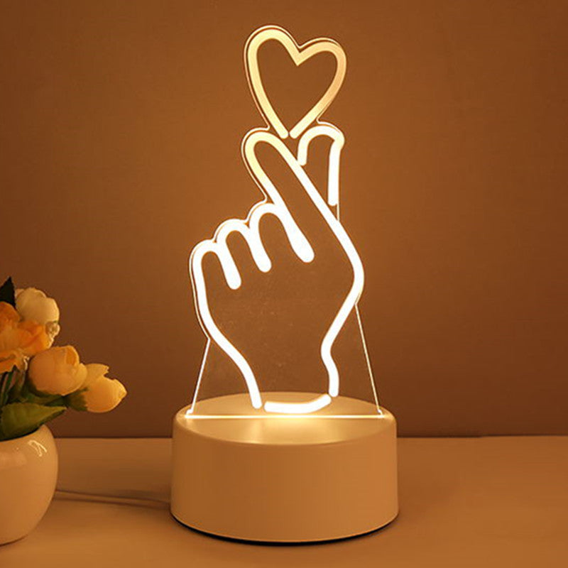 Valentines Day Gift 3D Acrylic Lamp USB LED Night Light Home Decorations