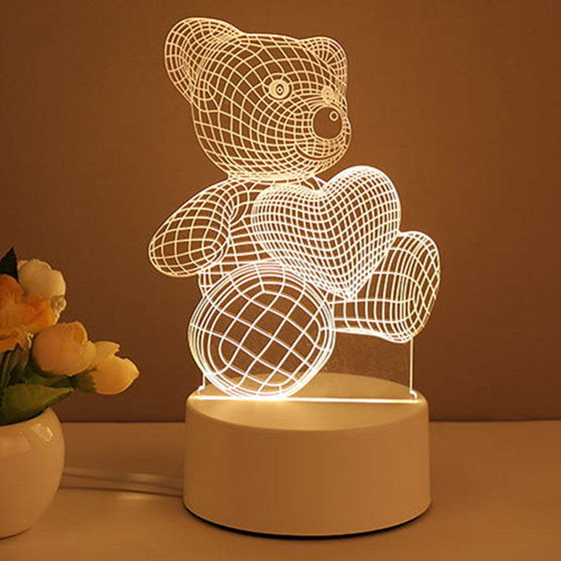 Valentines Day Gift 3D Acrylic Lamp USB LED Night Light Home Decorations