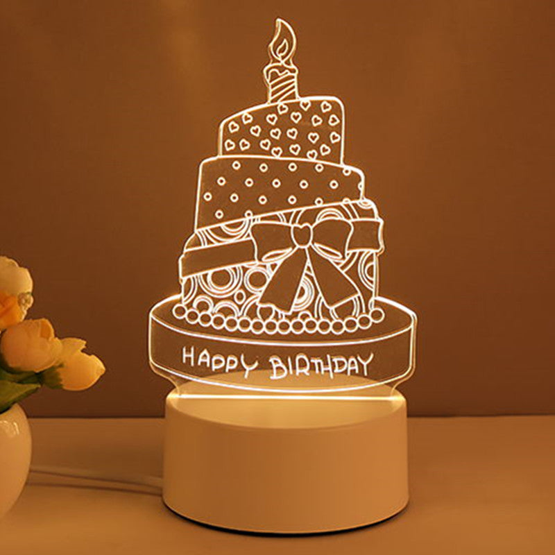 Valentines Day Gift 3D Acrylic Lamp USB LED Night Light Home Decorations