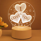 Valentines Day Gift 3D Acrylic Lamp USB LED Night Light Home Decorations