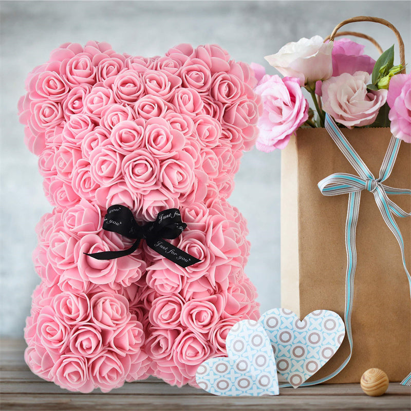 Valentine's Day Gift Big Eternal Rose Flower Handmade Teddy Bear