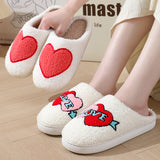 Valentine's Day Themed Women's Plush Slippers Fashion