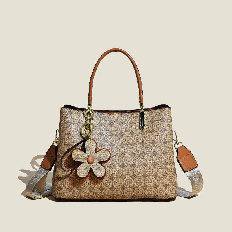 Spring Fashion Tote Bag With Flower Pendant Shoulder Bag For Women