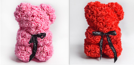Valentine's Day Gift Big Eternal Rose Flower Handmade Teddy Bear