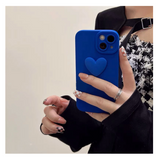 New Silicone Blue Case with Heart Simple Mobile IPhone Case