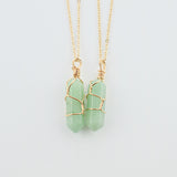 Geometric Hexagonal Column Quartz Pendant Natural Stone Crystal Necklace