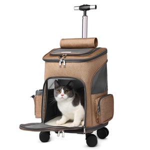 Pet Carrier Folding Backpack and Rolling Bag