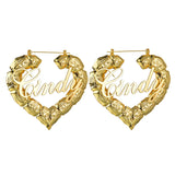 Women Fashion Bamboo Hoop Dangle Earrings Custom Made