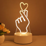 Valentines Day Gift 3D Acrylic Lamp USB LED Night Light Home Decorations