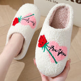 Valentine's Day Themed Women's Plush Slippers Fashion