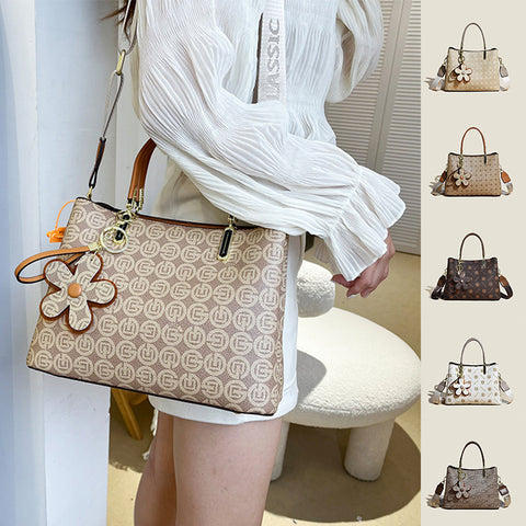 Spring Fashion Tote Bag With Flower Pendant Shoulder Bag For Women