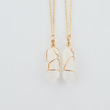 Geometric Hexagonal Column Quartz Pendant Natural Stone Crystal Necklace