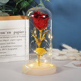 Valentines Day Gift For Girlfriend Eternal Rose LED Light In Glass Cover Decor Gift