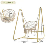 Swing Chair Handmade Macrame Swing Hammock Chair With Stand