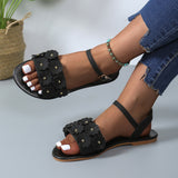 Spring Bohemian Flowers Sandals Casual Versatile Shoes For Women