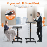 Adjustable Rolling Desk For Home, Office,Overbed