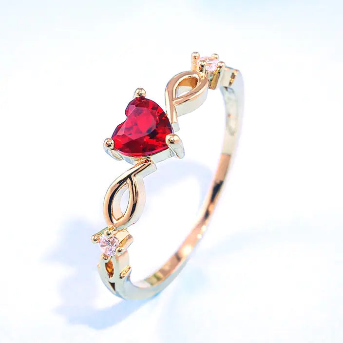 Romantic Heart Ring Valentines Anniversary Gift