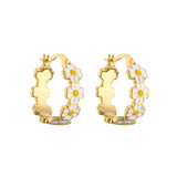 Drop Oil Ornament Small Chrysanthemum Earrings and Necklace