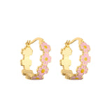 Drop Oil Ornament Small Chrysanthemum Earrings and Necklace