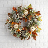 Halloween Thanksgiving Autumn Wreath Leaf Pumpkin Garland Props Home Decor