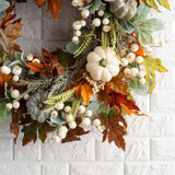 Halloween Thanksgiving Autumn Wreath Leaf Pumpkin Garland Props Home Decor