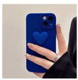 New Silicone Blue Case with Heart Simple Mobile IPhone Case