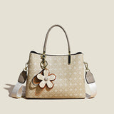 Spring Fashion Tote Bag With Flower Pendant Shoulder Bag For Women