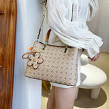 Spring Fashion Tote Bag With Flower Pendant Shoulder Bag For Women