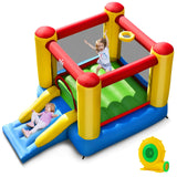 BOUNTECH Inflatable Bounce House Bouncy House for Kids Indoor Outdoor Party Fun with Heavy Duty Jumping Area Slide Portable Toddler Bounce House with 480W Blower Included for Birthday Party Gifts